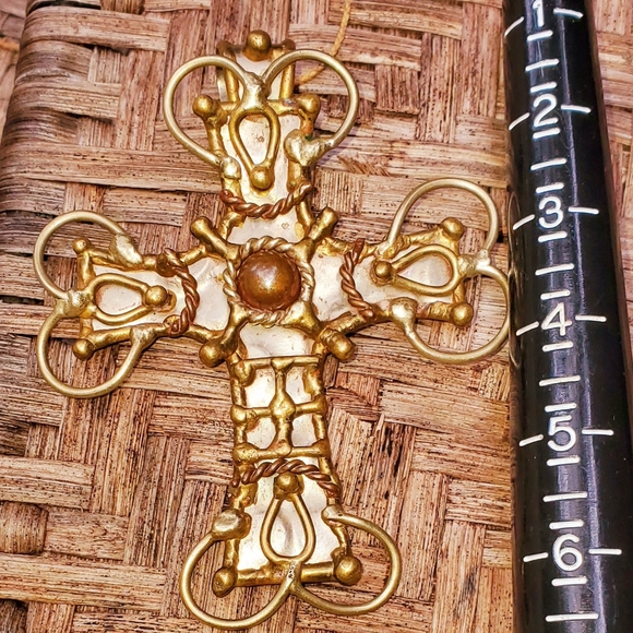 💥SALE 3 for $35💥Mixed Metal Cross Pendant - Picture 2 of 4